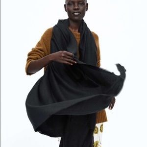 NWOT Long Black ZARA Scarf